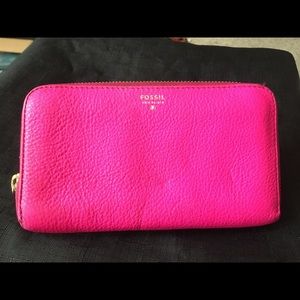 Fossil hot pink/ fuchsia wallet
